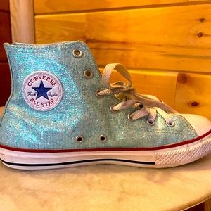 Converse Light Blue Glitter High-Top Sneakers